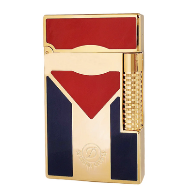 Cuba Gas Lighters Brass Lacquer Cuban Flag Smoking Accessories Tobacco Cigar Cigarette  Men Gift Collections Ding Sound