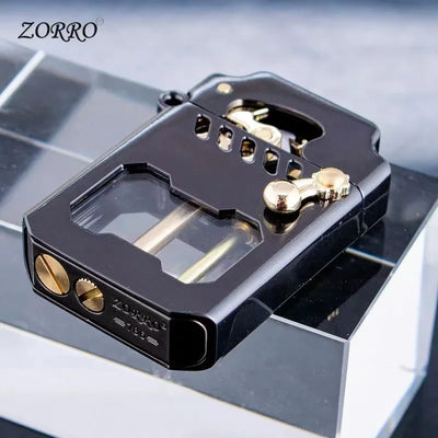 2025 New Zorro Kerosene Lighter Cyber Mecha Transparent Bin Rocker Cool Classic Torrens Tide Men Lighters