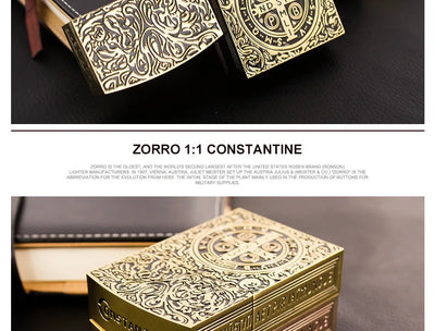 1:1 Limited Edition ZORRO Oversized Kerosene Lighter Metal Personality Constantine Creative Heavy Armor Oversized Lighter Gift