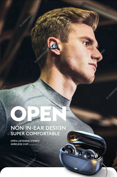 Xiaomi Bone Conduction Earphones Bluetooth 5.3 Headphones Noise Cancelling Clip-On Ear Wireless Earbuds with Long Battery Life
