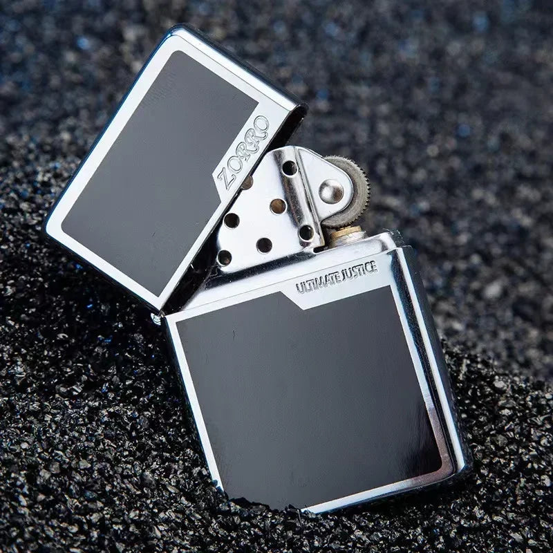 Zorro Original Copper Light Plate Gold Brushed Pure Copper Lighter Windproof Kerosene Lighter Narrow Machine Men's Cool Lighter