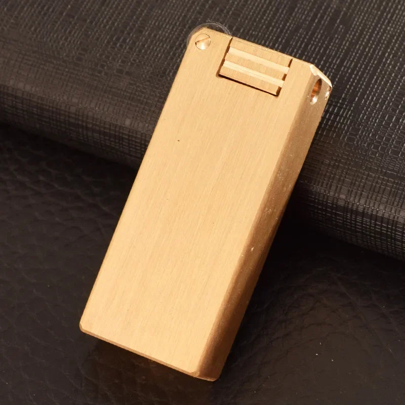 Vintage Heavy duty Trench Handmade Kerosene Lighter Brass Large Capacity Oil Tank Grinding Wheel Ignition Collection Lighters