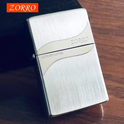 Zorro Original Copper Light Plate Gold Brushed Pure Copper Lighter Windproof Kerosene Lighter Narrow Machine Men's Cool Lighter
