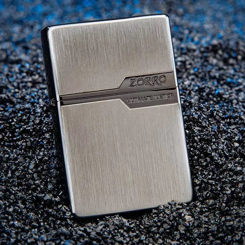 Zorro Original Copper Light Plate Gold Brushed Pure Copper Lighter Windproof Kerosene Lighter Narrow Machine Men's Cool Lighter