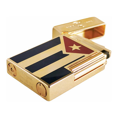 Cuba Gas Lighters Brass Lacquer Cuban Flag Smoking Accessories Tobacco Cigar Cigarette  Men Gift Collections Ding Sound