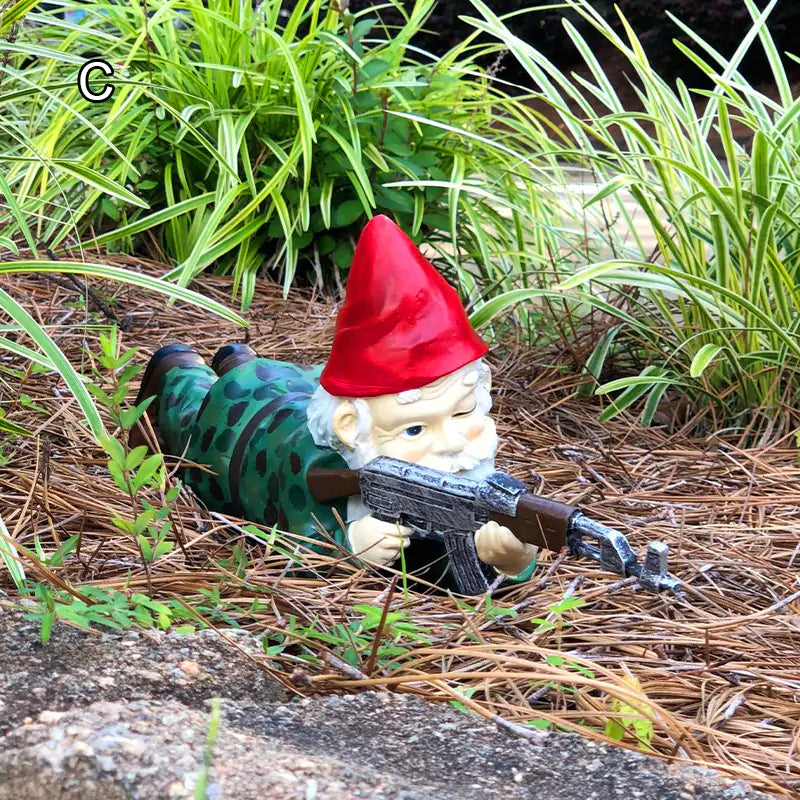 Military Humor Gnome Statue