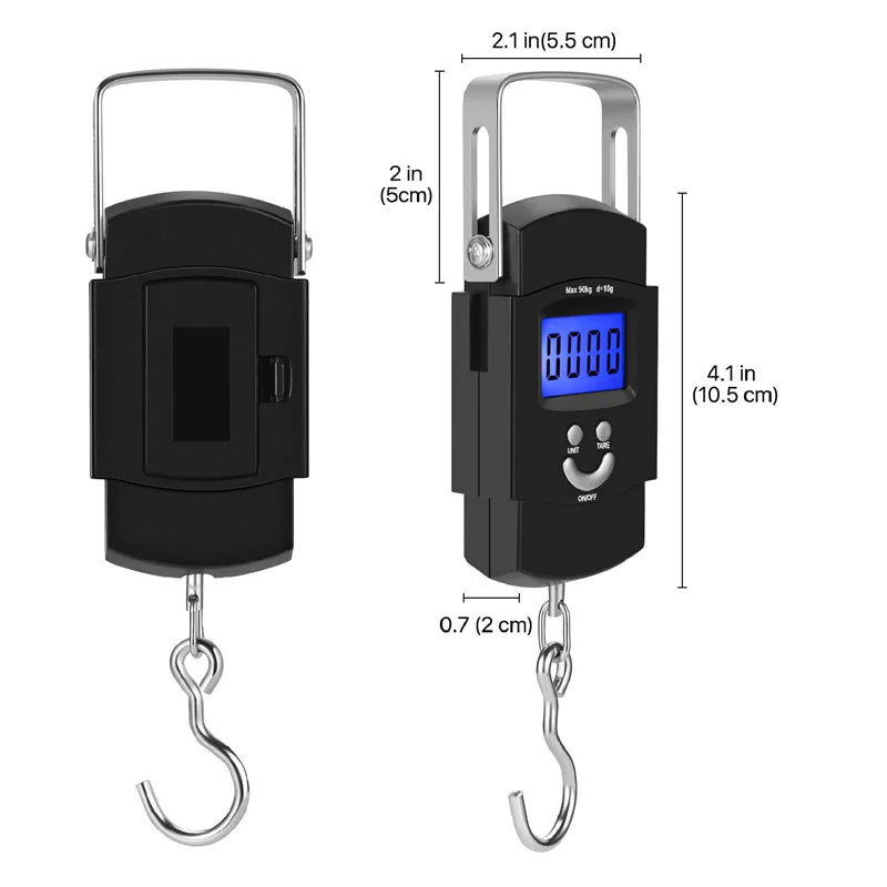 Portable Scale Travel LCD Digital Hanging Luggage Electronic 110lb / 50kg