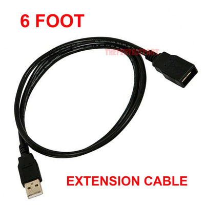 6FT USB 2.0 Male to Female Extension Data Charger Cable Cord Adapter M/F 6 Feet