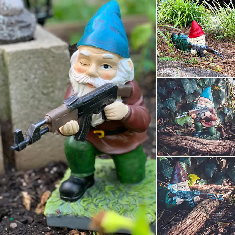 Military Humor Gnome Statue