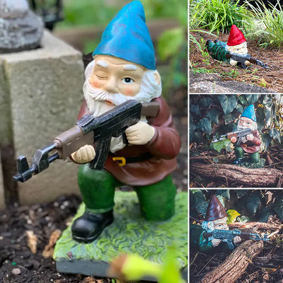 Military Humor Gnome Statue