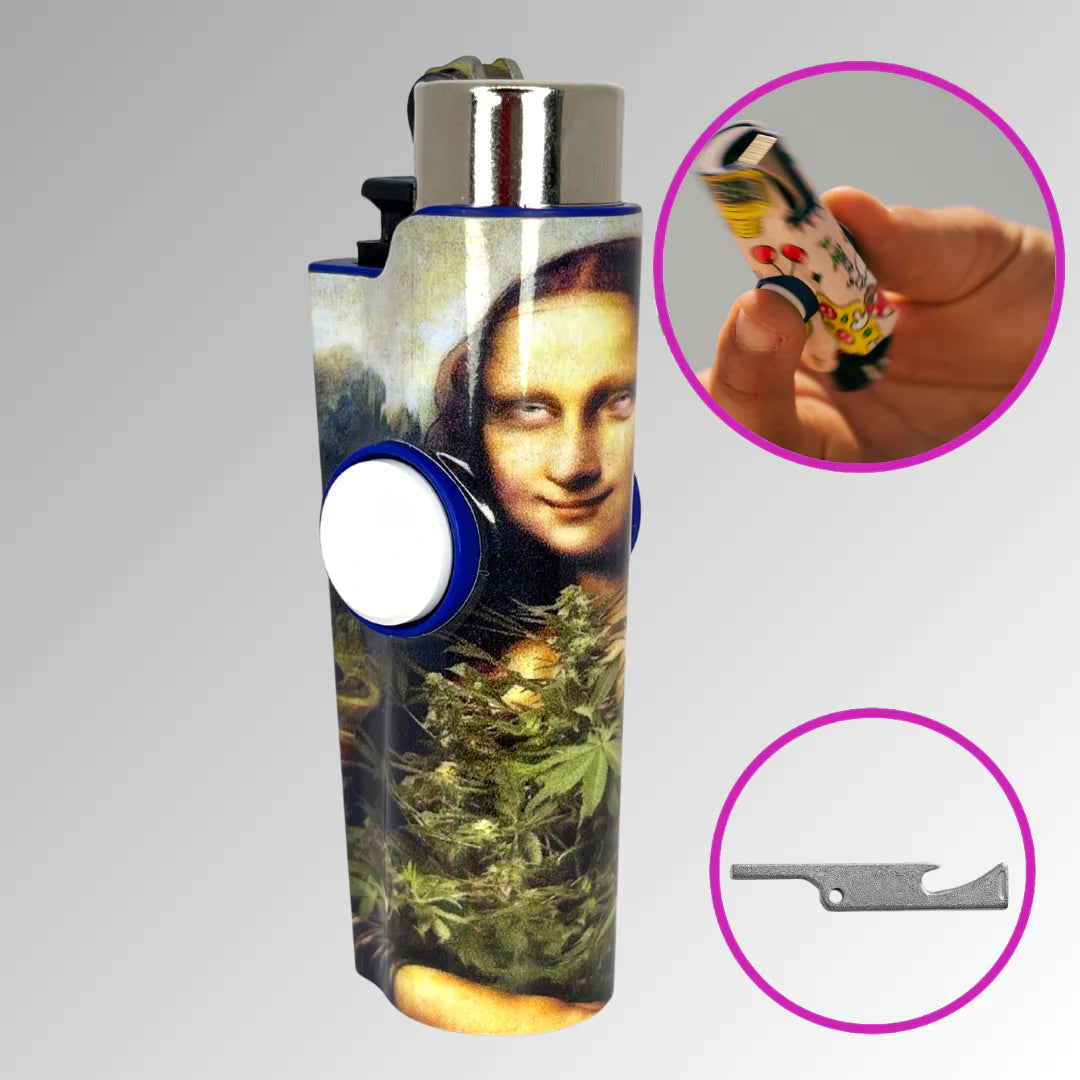 FLKR LYTR® Fidget Spinner Lighter Case "Mona Blaza" for Clipper Lighter® Case - $11.99