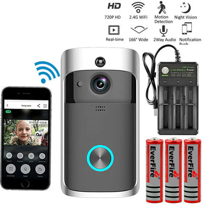 Smart Wireless WiFi Video Doorbell Phone Door Ring Intercom Security Camera Bell