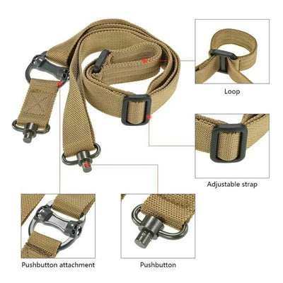 Retro Tactical Adjust Quick Detach QD 1 2 Point Multi Mission 1.2" Rifle Sling