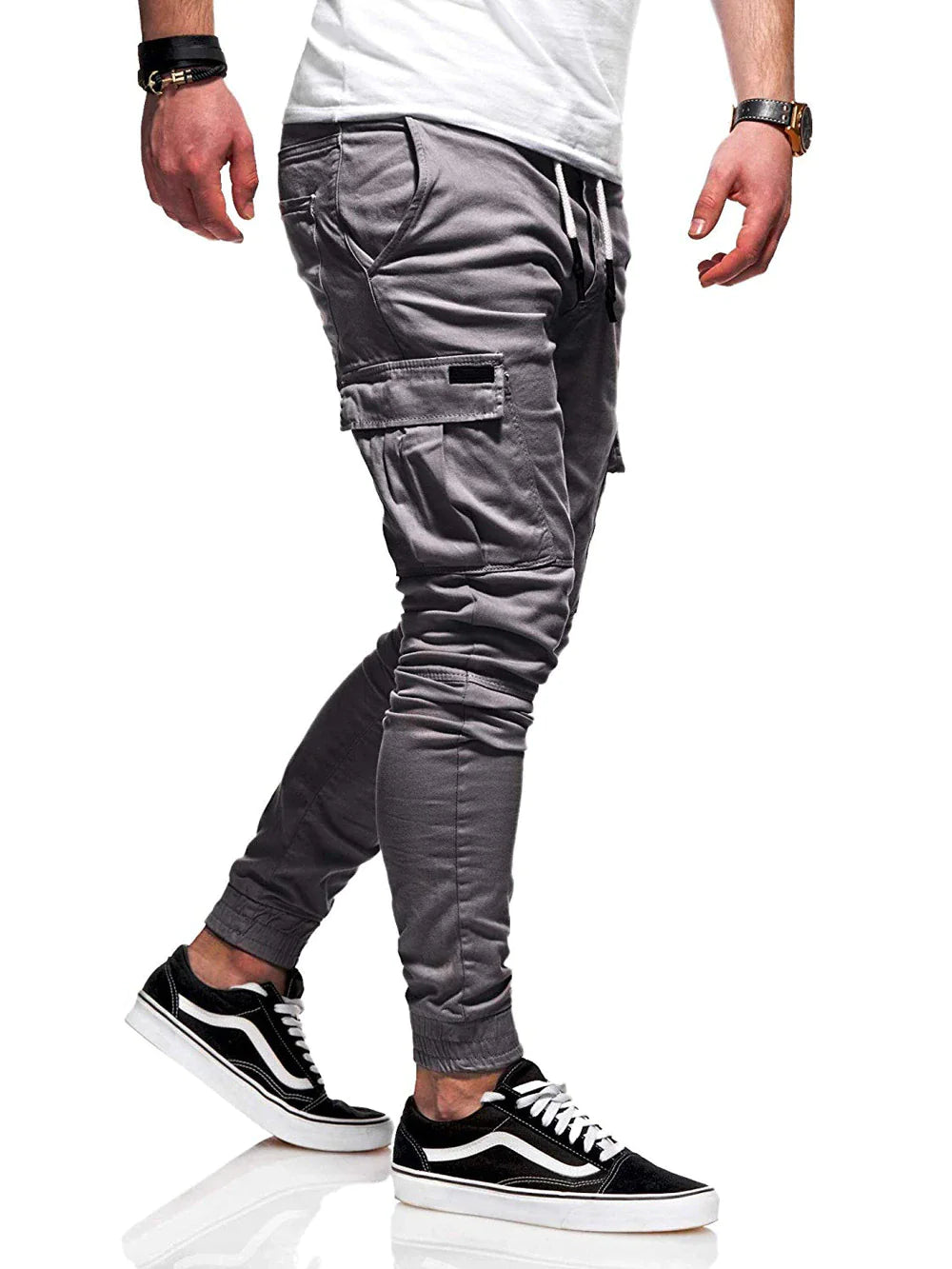 Men's Casual Joggers Pants Sweatpants Cargo Combat Loose Sport Workout Trousers