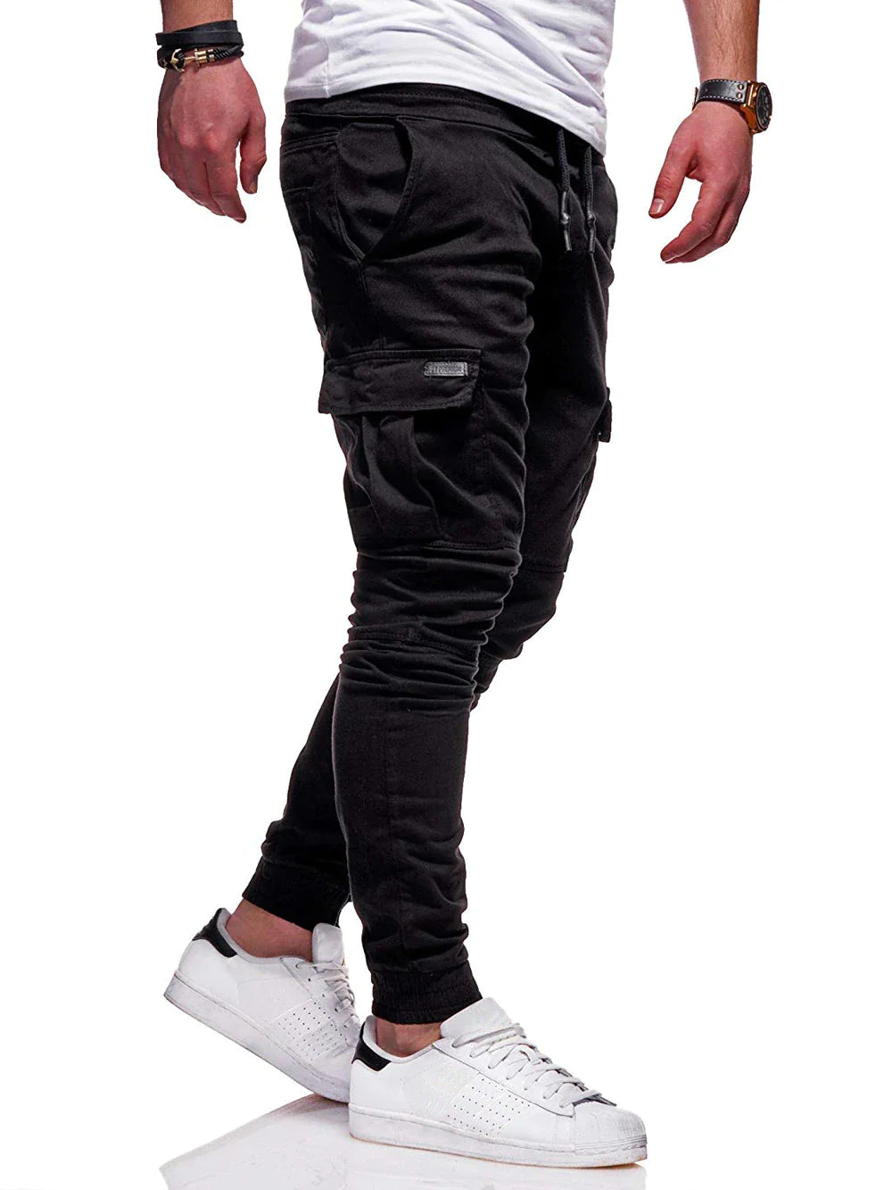 Men's Casual Joggers Pants Sweatpants Cargo Combat Loose Sport Workout Trousers